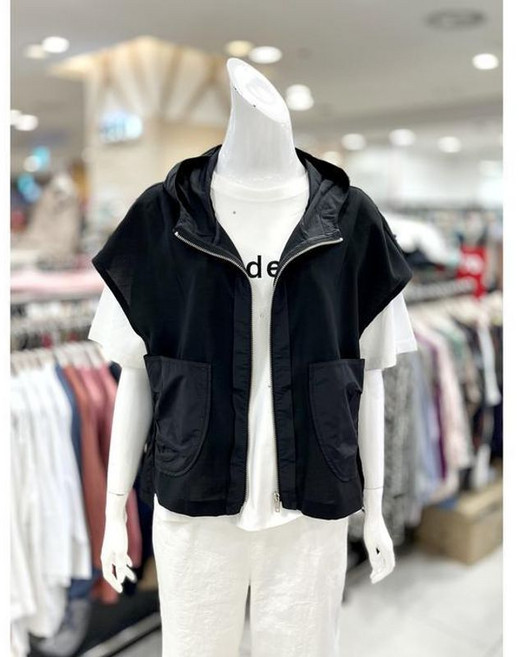 트리아나 소고 세이브존01 루즈핏 후드 집업 조끼 TJ2VA02-1