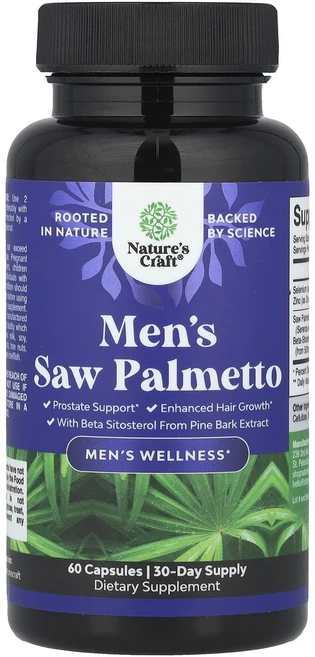 Nature's Craft 남성용 쏘팔메토 캡슐 60정, Natures Craft 남성용 쏘팔메토 캡슐 60정, 1개 - 쿠팡