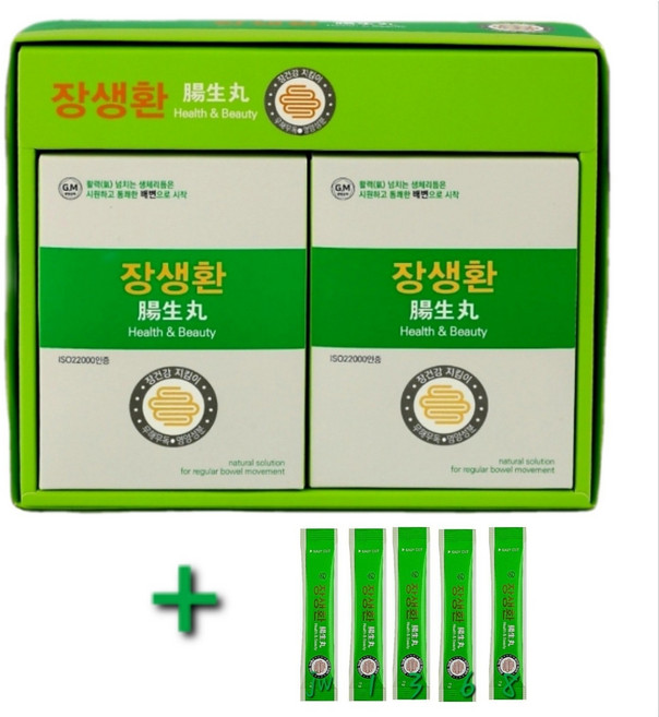 장생환 60포 장건강 쾌변 차전자피 발효식이섬유, 2g, 60개