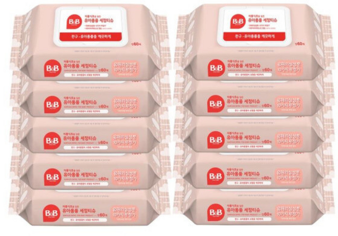 비앤비 자몽식초를담은 소독티슈 - /제균티슈, 1매, 10개