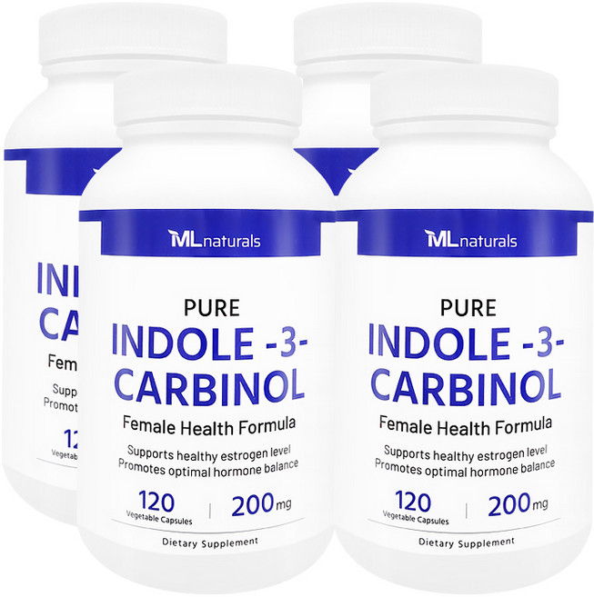 [미국빠른직구] 신제품 마이라이프 내추럴스 인돌-3- 카비놀 200mg 120정 4병, 4개