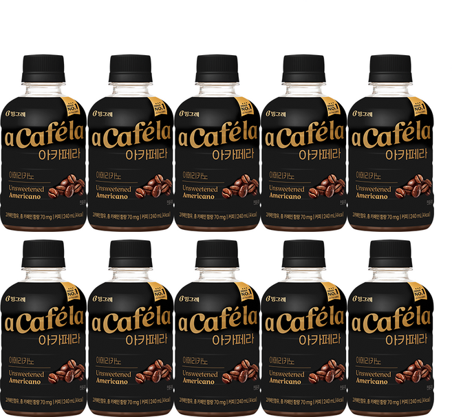 빙그레 아카페라 아메리카노 240ml, 10개