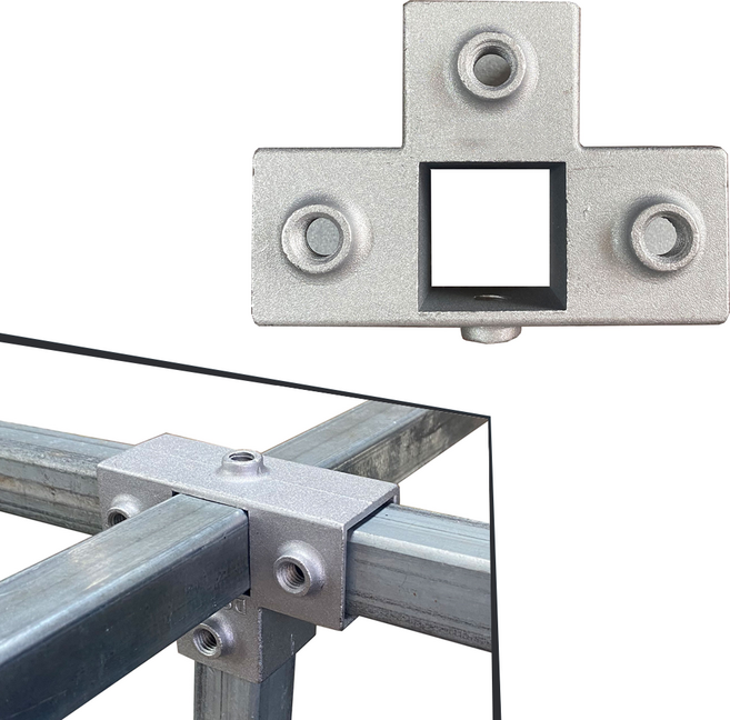 사각파이프 클램프 20 25 각관 브라켓 알루미늄 연결 조인트 T형, 1개