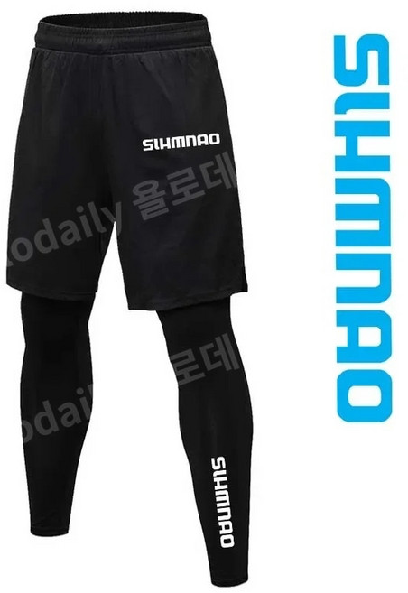 남성 반바지 레깅스 일체형 속건성 낚시 하이킹 스판 피트니스 러닝 바지