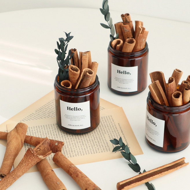 시나몬 리스 스틱 여름 드라이플라워 친환경 벌레 모기 퇴치, 글라스 시나몬 세트