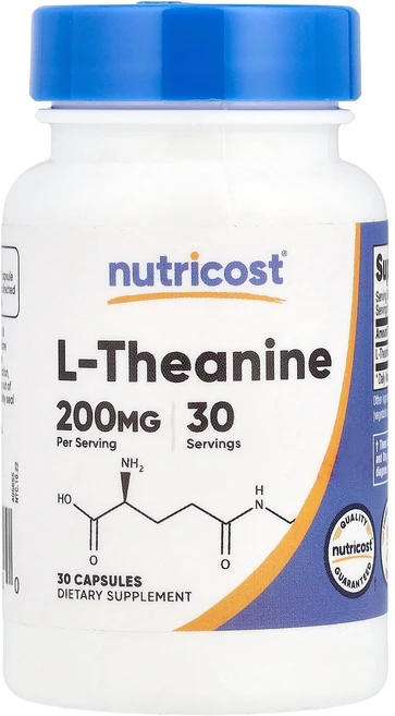 뉴트리코스트 엘테아닌 L테아닌 l-테아닌 Ltheanine 200mg 30정, 1개 - 쿠팡