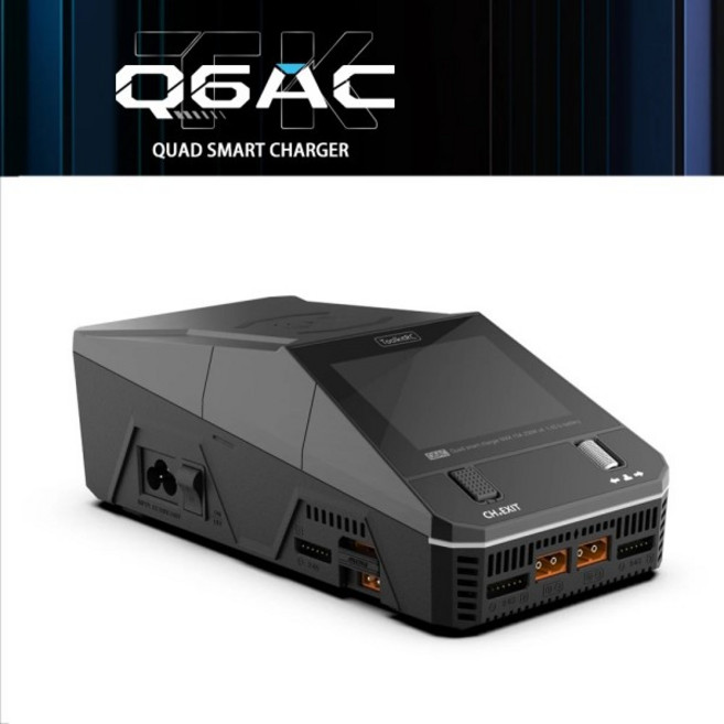 ToolkitRC Q6AC 충전기 400W / DC 4CH 출력 내장 65W USB LiPo NiMH PB 배터리용 무선, 01 EU 플러그, 1개