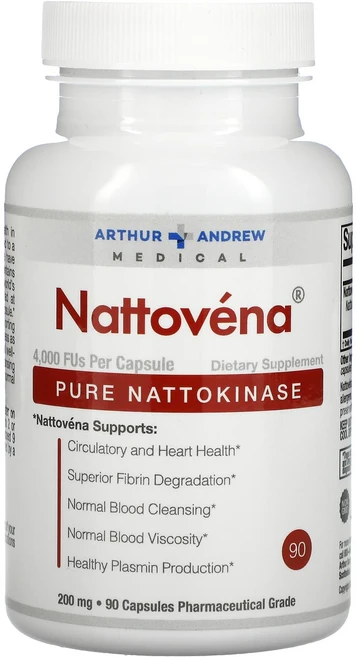 Arthur Andrew Medical Nattovena 순수 낫토키나아제 200mg 캡슐 90정, 1개 - 쿠팡