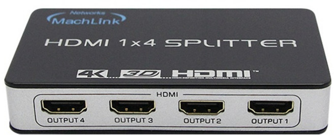 (MachLink) 마하링크 ML-HSP44K (모니터 분배기/1:4/HDMI/4K/오디오 지원), 1개