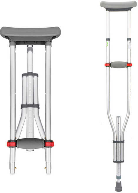 알루미늄 목발 접이식 휴대용 여행용 클러치 DH107 DH-107, 1개