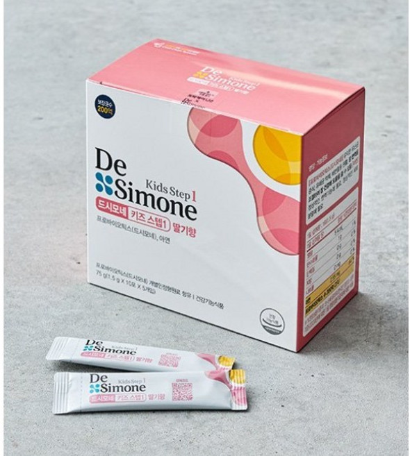 [드시모네] 키즈 스텝1 딸기향 (1.5g x 50포) 약 50일분, 50회분, 75g, 1개