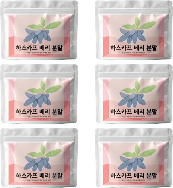 하스카프 베리 분말 하스카프베리 추출물 베리분말 베리가루 안토시아닌 C3G, 6개, 90g