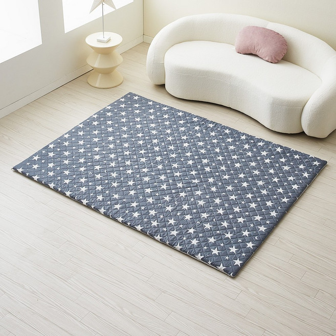 한일좋은자리 탄소섬유 토퍼 접이식 매트리스 사계절용, 네이비스타