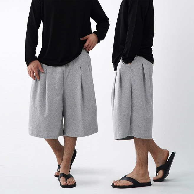 핀턱 남자버뮤다팬츠 7부반바지 남자빅사이즈반바지