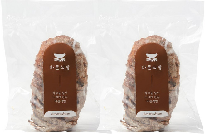 바른식방 크랜베리호두 깜빠뉴 (유기농 통밀 사용), 600g, 2개