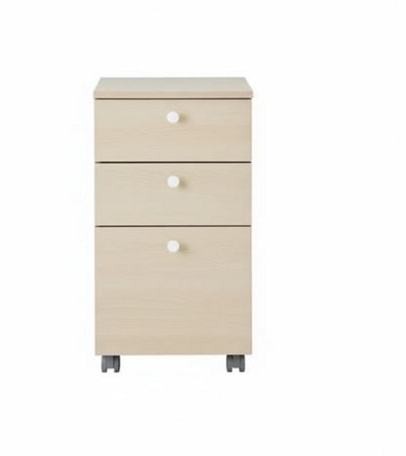 한샘 티오 이동서랍장 방문설치, 내추럴 오크, 3단