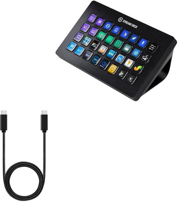 BoxWave Elgato Stream Deck XL과 호환되는 케이블 - DirectSync PD 케이블 (0.9m(3피트) - USB-C to USB-C (100W) 타입