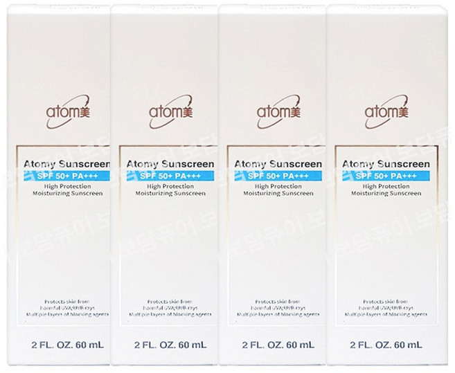 한국콜마 애터미 선크림 화이트 60ml 4세트 +휴대용미니물티슈 1개 선물