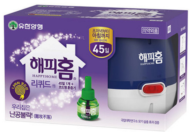 해피홈 리퀴드액 45일+코드형 훈증기, 1개