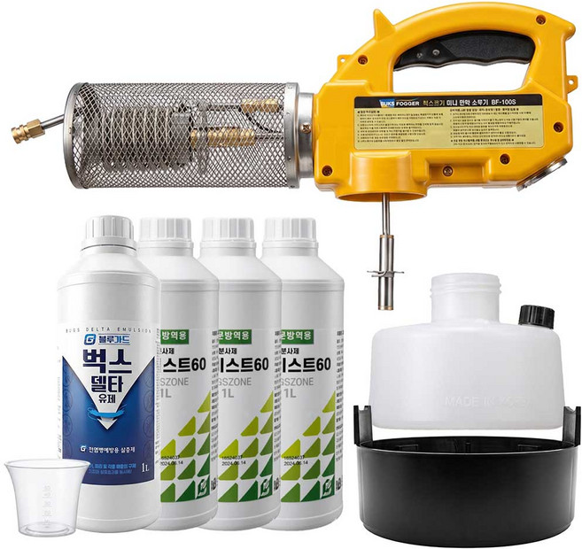 블루가드 연막소독기 모기퇴치기 세트구성 (연막기 + 살충제 + 확산제 3L + 계량컵), 1개