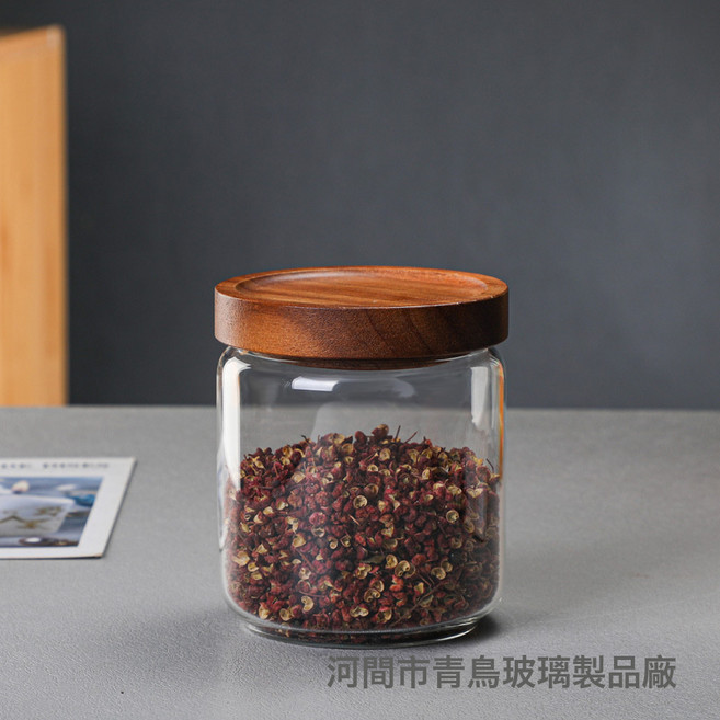 DFMEI 相思木玻璃瓶儲物罐廚房收納罐子茶葉罐雜糧乾果密封盒糖果花茶瓶, 1個