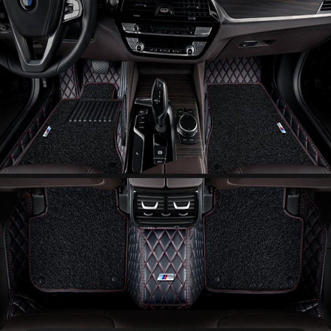 BMW 발매트 7D풀커버 카매트 1시리즈 2시리즈 3시리즈 4시리즈 5시리즈 X1 X2 X3 X4 X6 X7 전기차, 블랙+레드