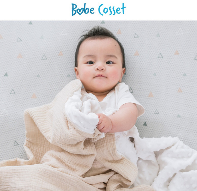 Babe Cosset 豆豆棉紗安撫毯 75x100cm 包巾 萬用巾 餵奶巾, 豆豆毯-沉靜米