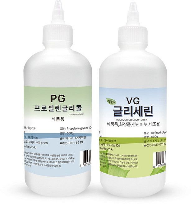 조이라이프 프로필렌글리콜 식물성 글리세린 PG 500g+VG 600g 세트, 1개