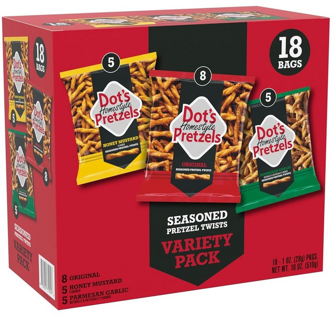 Dot's 닷츠 홈스타일 프레첼 버라이어티팩 미국직배송 18개입 510g
