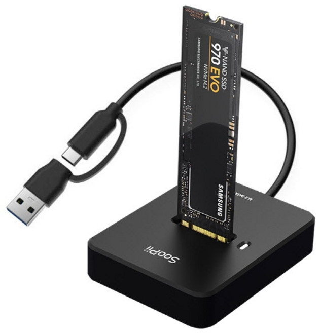soopii M.2 NVMe SSD Gen2 10G 고속 도킹스테이션 인클로저 외장케이스 방열효과 SD02A, 1개