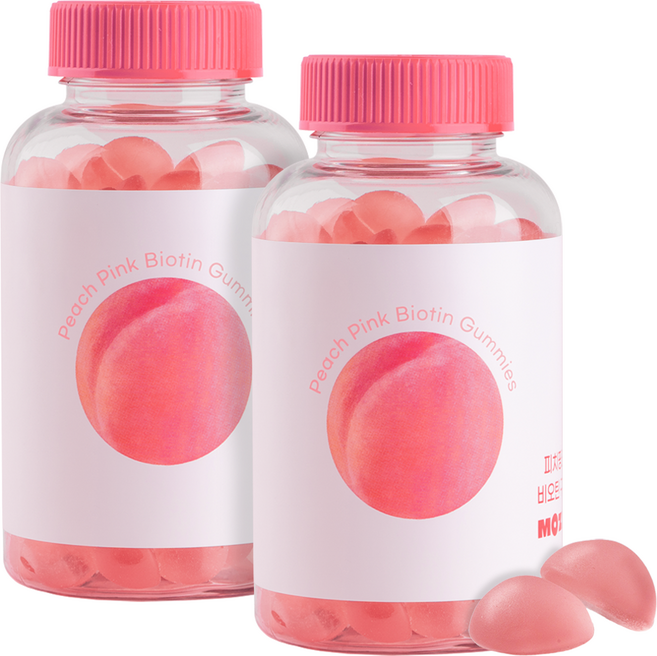 모지랩 피치핑크 비오틴 구미 30배 비오틴 젤리, 90회분, 2개