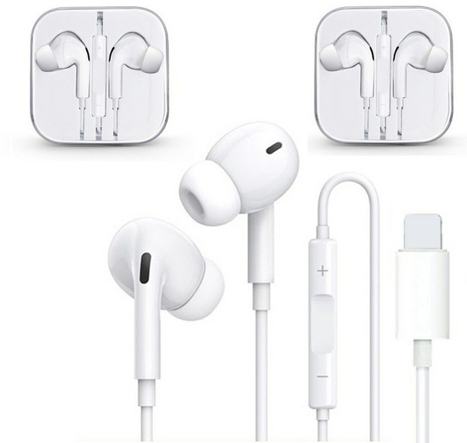 蘋果Lightning接頭有線耳機 入耳式帶麥克風線控, 白色, 蘋果7-14接口【柏林音質】
