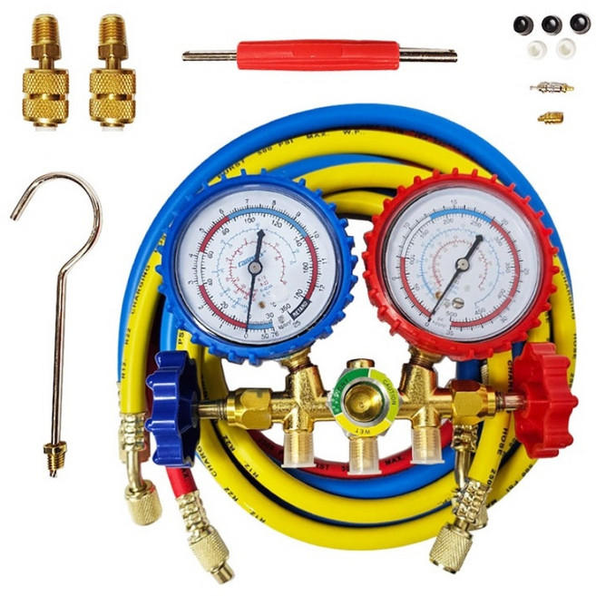 R22 R410겸용 매니폴드 게이지 세트(일반형) 호스길이 1.5M, 1개