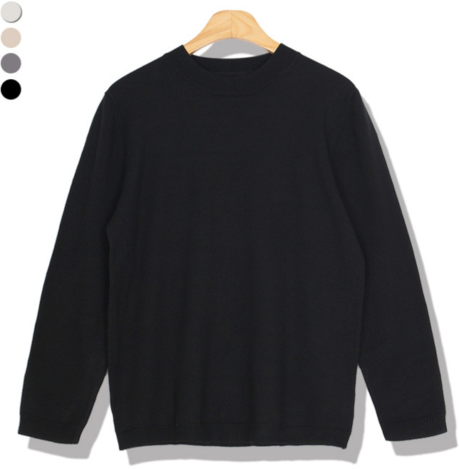 오마보이 남성용 포근한 모크넥 반폴라 긴팔 니트