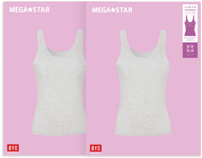 BYC 아동 주니어 면스판 1단계 브라런닝 2매