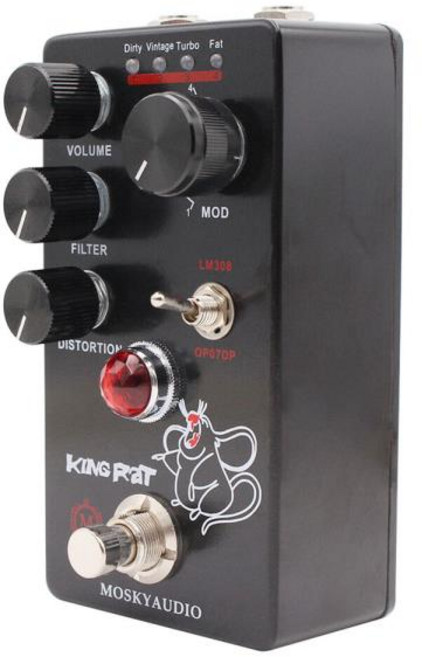 MOSKY KING RAT 기타 퍼즈 디스토션 이펙트 페달 볼륨 필터 모드, 1개