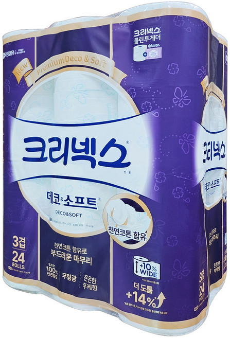 크리넥스 3겹 데코 앤 소프트 화장지, 35m, 24개입, 1개