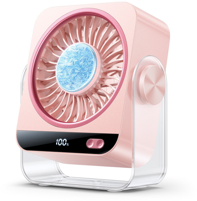 KIMMOO 저소음 BLDC 냉각 벽걸이형 탁상형 선풍기 써큘레이터 199단 3600mAh 대용량 배터리 LED USB-C, 핑크, K818