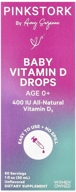 Pink Stork 아기용 비타민D 드롭 만 0세 이상 무맛 30ml(1fl oz), PinkStork아기용비타민D드롭만0세이상무맛30ml1, 1개, 30ml - 쿠팡