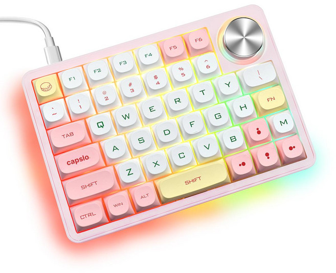 매크로키보드 미니키보드 커스텀키보드 게이밍 영상편집보드, 유선, 블루 스위치, 핑크, 청축