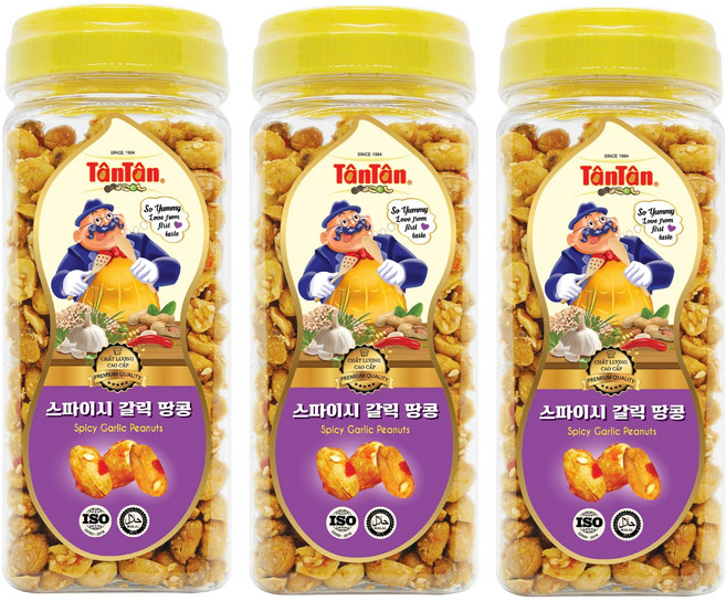 탄탄 스파이시 갈릭 땅콩, 3개, 260g