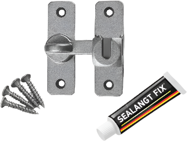 모어벨 무타공 접착식 이중잠금장치 도어락 세이프락, 1세트, 그레이