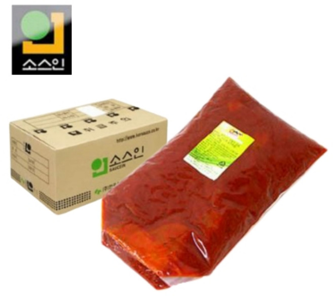 [한국소스 소스인] 맛있는 장어구이 양념 소스 매운맛 2.5kg 업소용 초간단 양념장 풍천, 4개