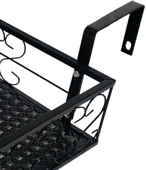 MK 화분걸이 고리 난간용 창틀용, 블랙