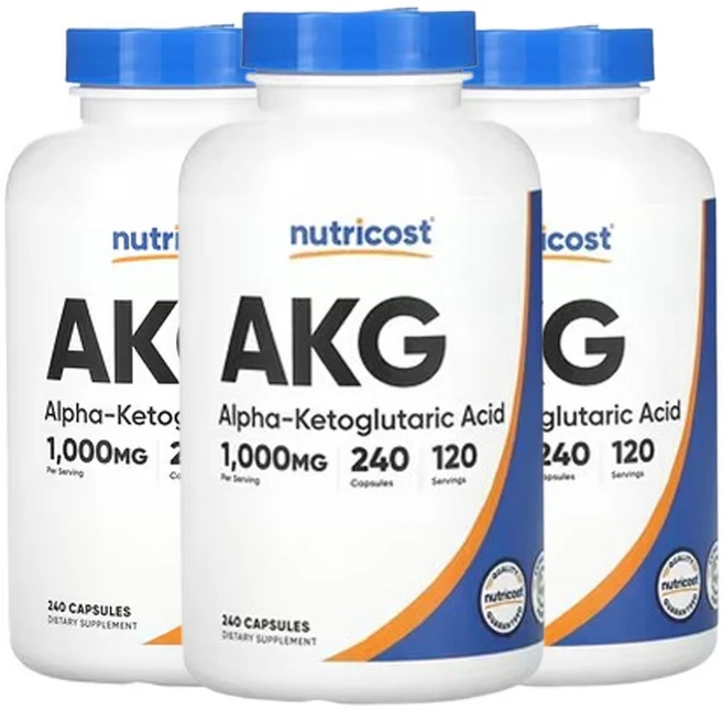 뉴트리코스트 AKG(알파-케토글루타르산) 1 000mg 240캡슐(1캡슐당 500mg), [136762] NutrIcost 뉴트리코스트, AKG, 3개, 240정 - 쿠팡