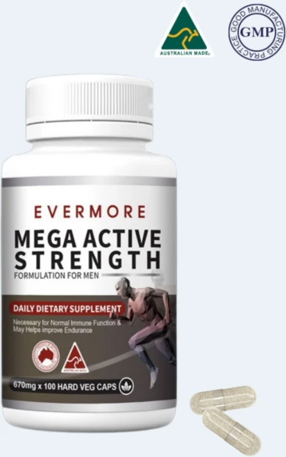 에버모어 메가 액티브 스트랭스 포뮬레이션 포 멘 670mgx100캡슐, 1개, 100회분 - 쿠팡
