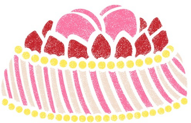 우돌아트 스텐실 도안 2036 마카롱 딸기홀케이크 까페 음식 스텐실