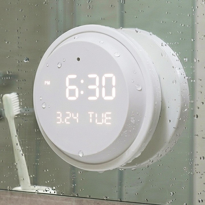 방수 욕실LED시계 전자 화장실 욕실용 목욕탕 무소음 디지털벽시계