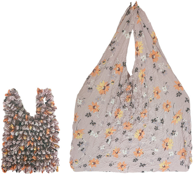 요술 주름 장바구니 주름 에코백 매직백 시장가방 러브하우스, 2개, 6