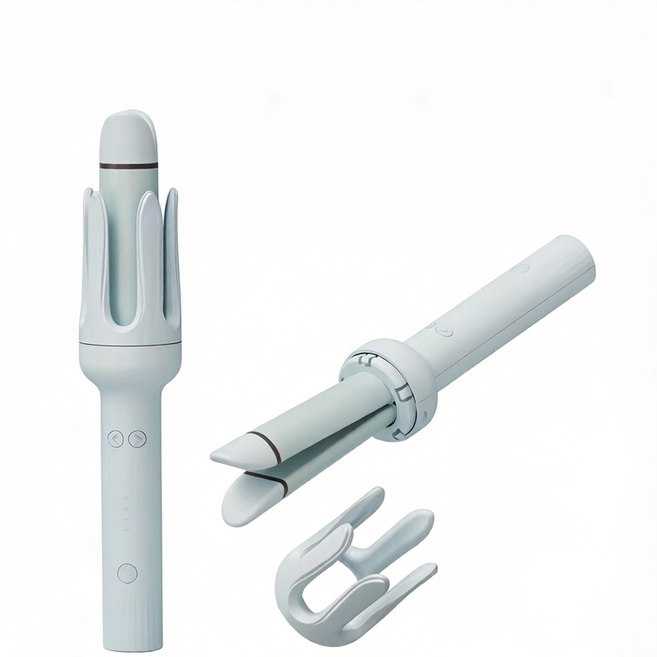 PYHO 2in1 전자동 고데기 가벼운 세라믹 코팅 온도 조절 웨이브 초보자 추천 선물용, BJ19, 블루